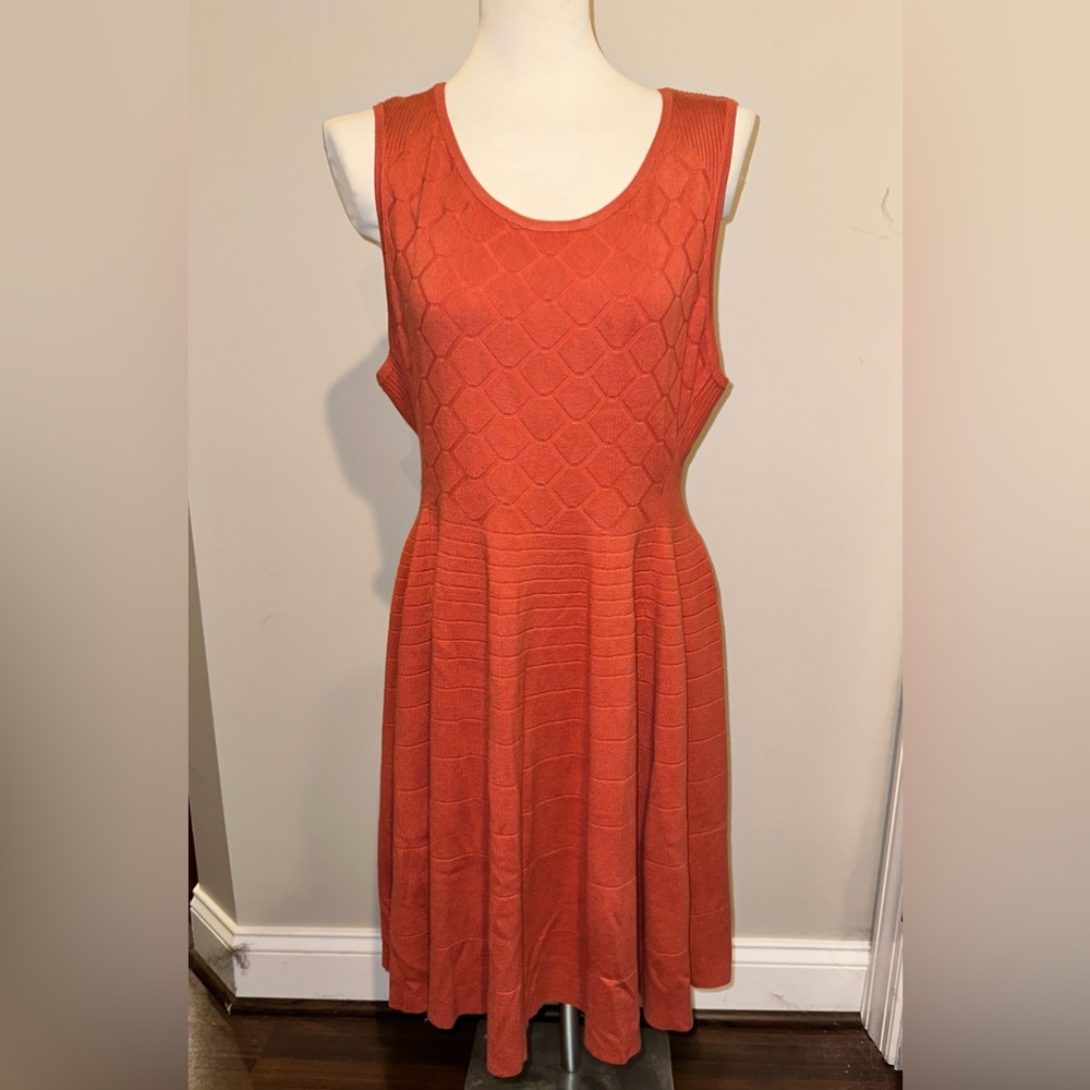 Torrid Woven sweater Knit coral tank skater dress size 00 10